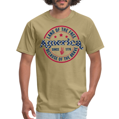 American Land Of The 1776 T-Shirt - khaki
