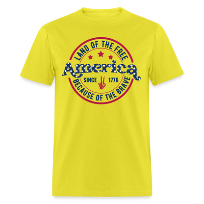 American Land Of The 1776 T-Shirt - yellow