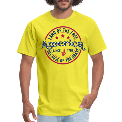 American Land Of The 1776 T-Shirt - yellow