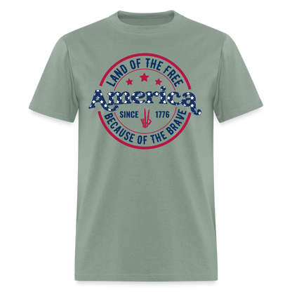 American Land Of The 1776 T-Shirt - sage