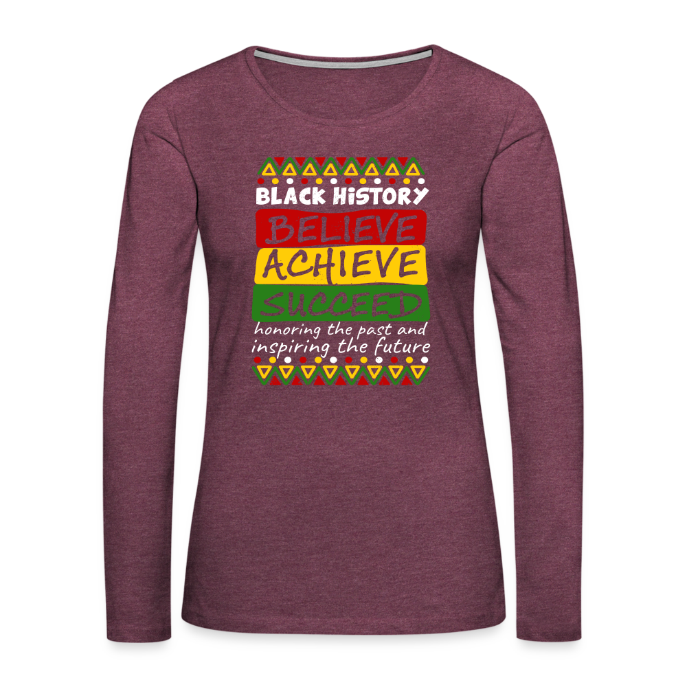 Women's Premium Long Sleeve T-Shirt - heather burgundy