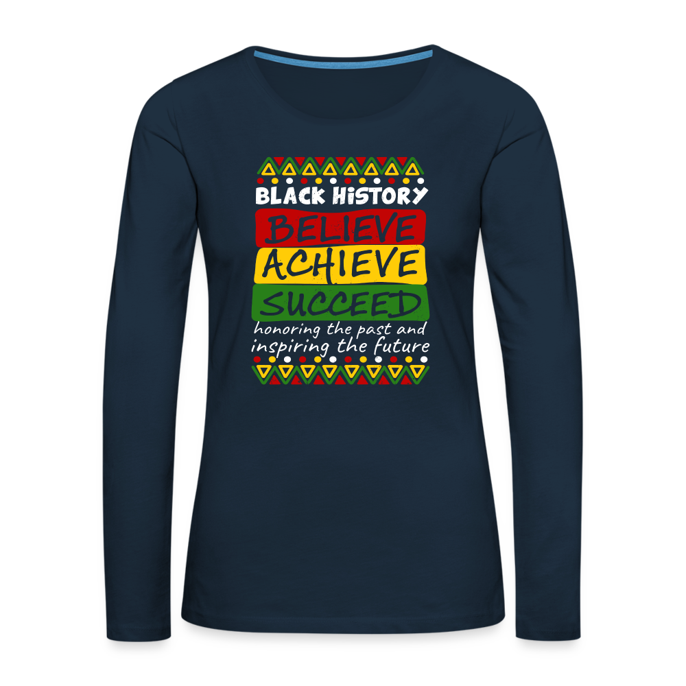 Women's Premium Long Sleeve T-Shirt - deep navy