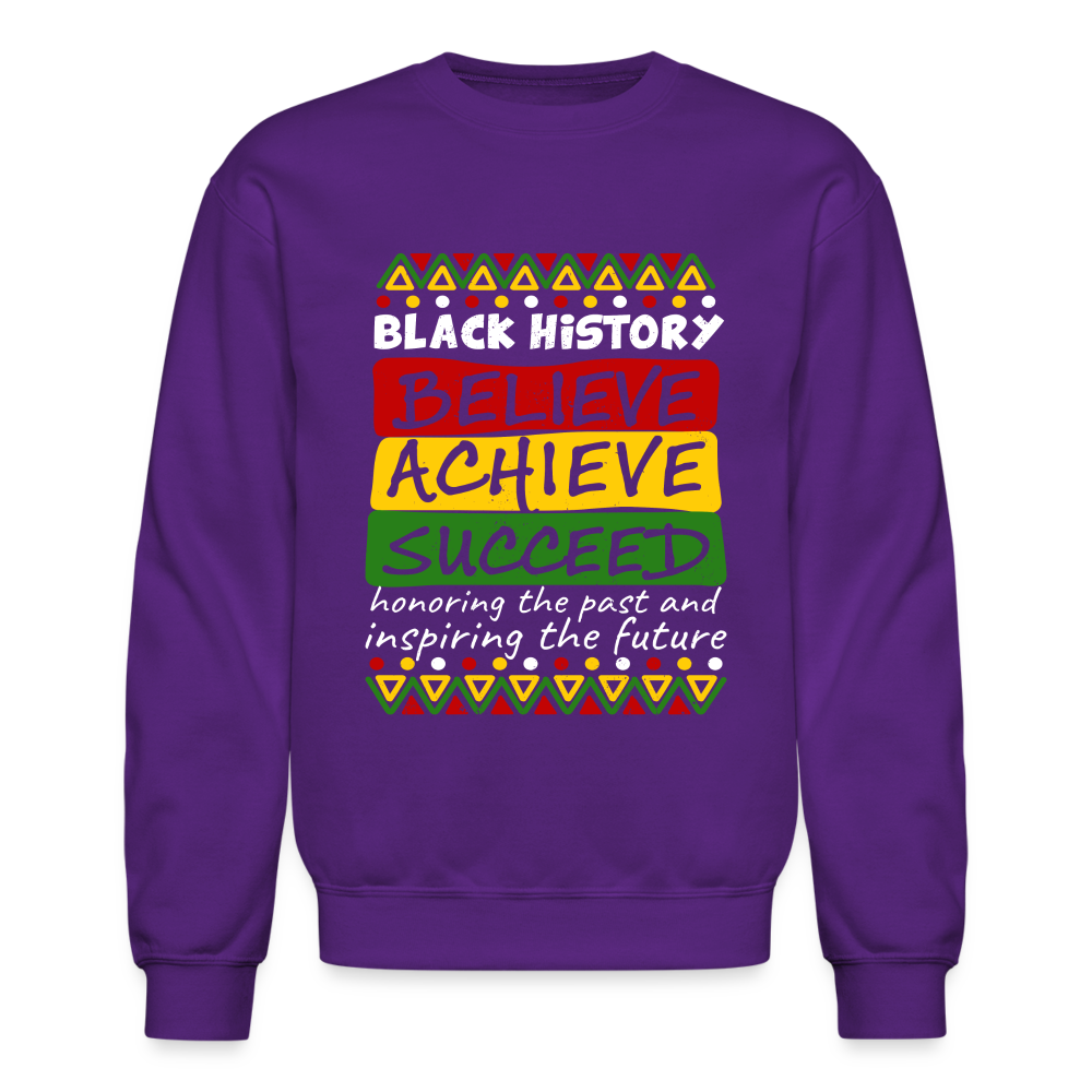 Black History Sweatshirt (Believe Achieve Succeed) - purple