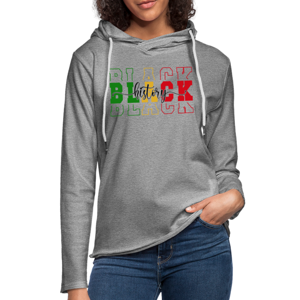 Black History Lightweight Terry Hoodie - heather gray