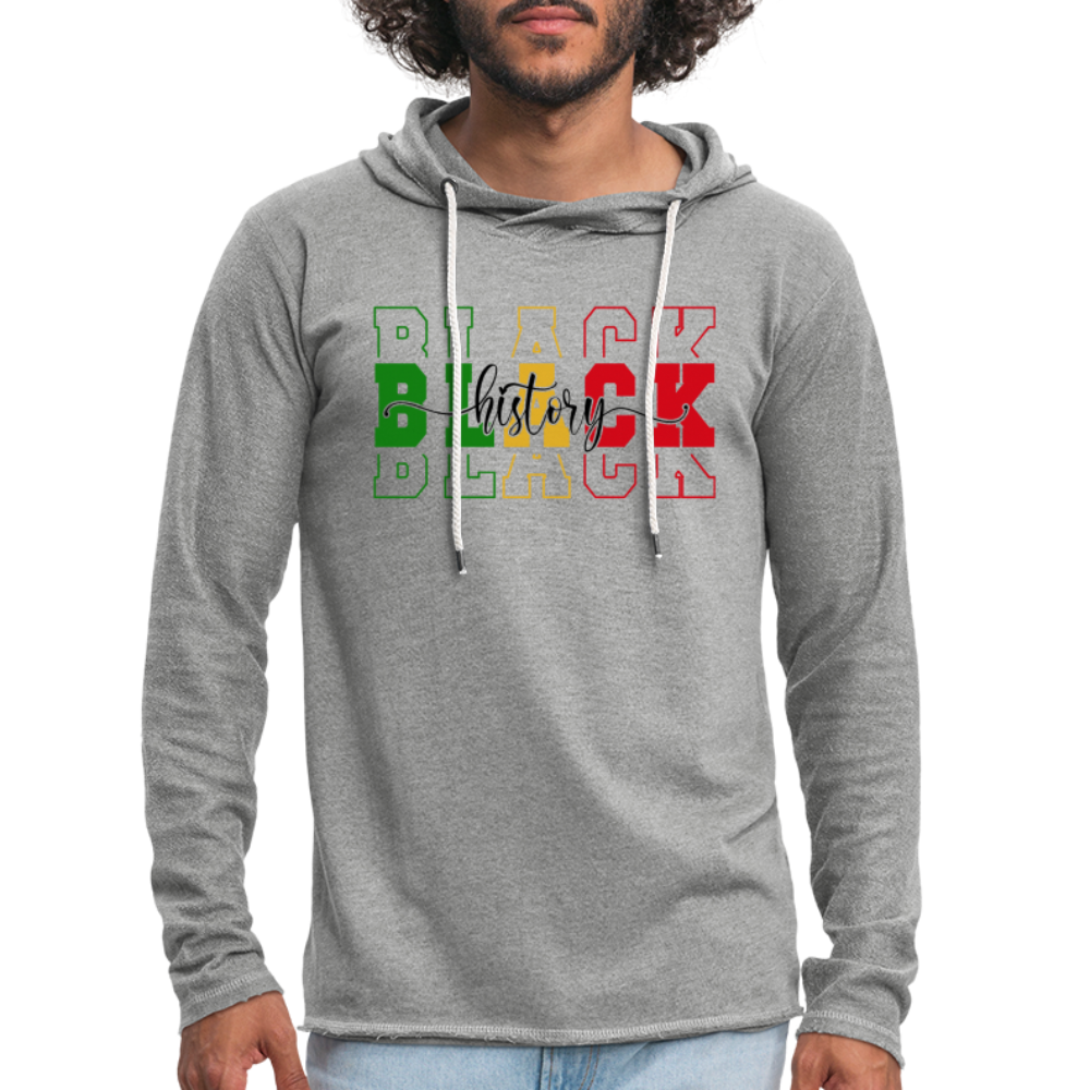 Black History Lightweight Terry Hoodie - heather gray