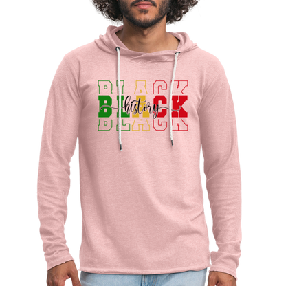 Black History Lightweight Terry Hoodie - cream heather pink