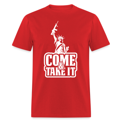 Come & Take It T-Shirt - (2nd Amendment Statute of Liberty) - red