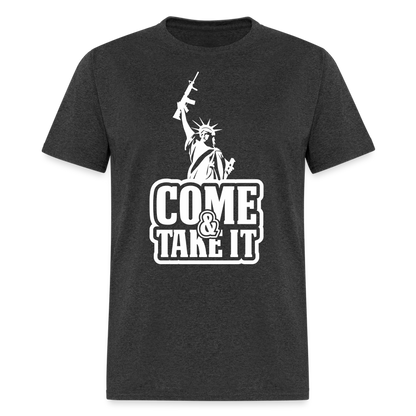 Come & Take It T-Shirt - (2nd Amendment Statute of Liberty) - heather black