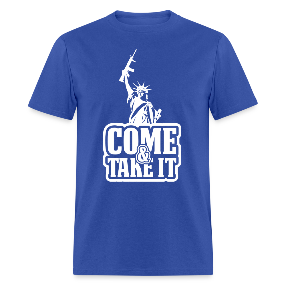 Come & Take It T-Shirt - (2nd Amendment Statute of Liberty) - royal blue