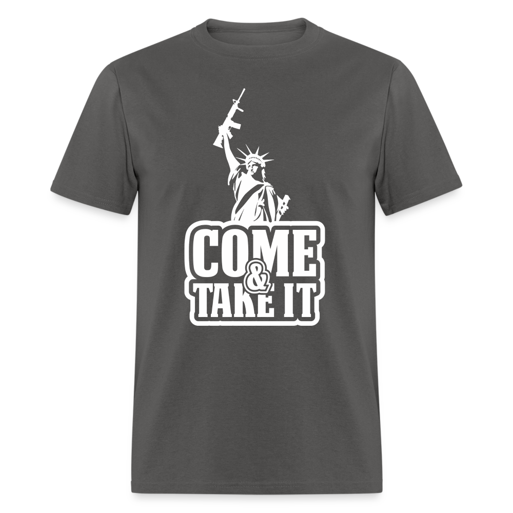 Come & Take It T-Shirt - (2nd Amendment Statute of Liberty) - charcoal