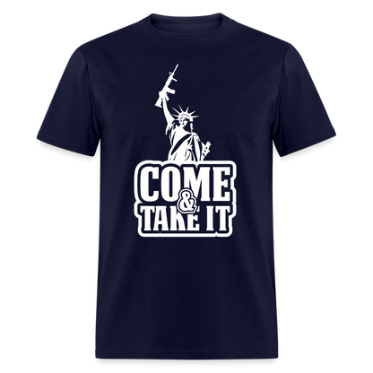 Come & Take It T-Shirt - (2nd Amendment Statute of Liberty) - navy