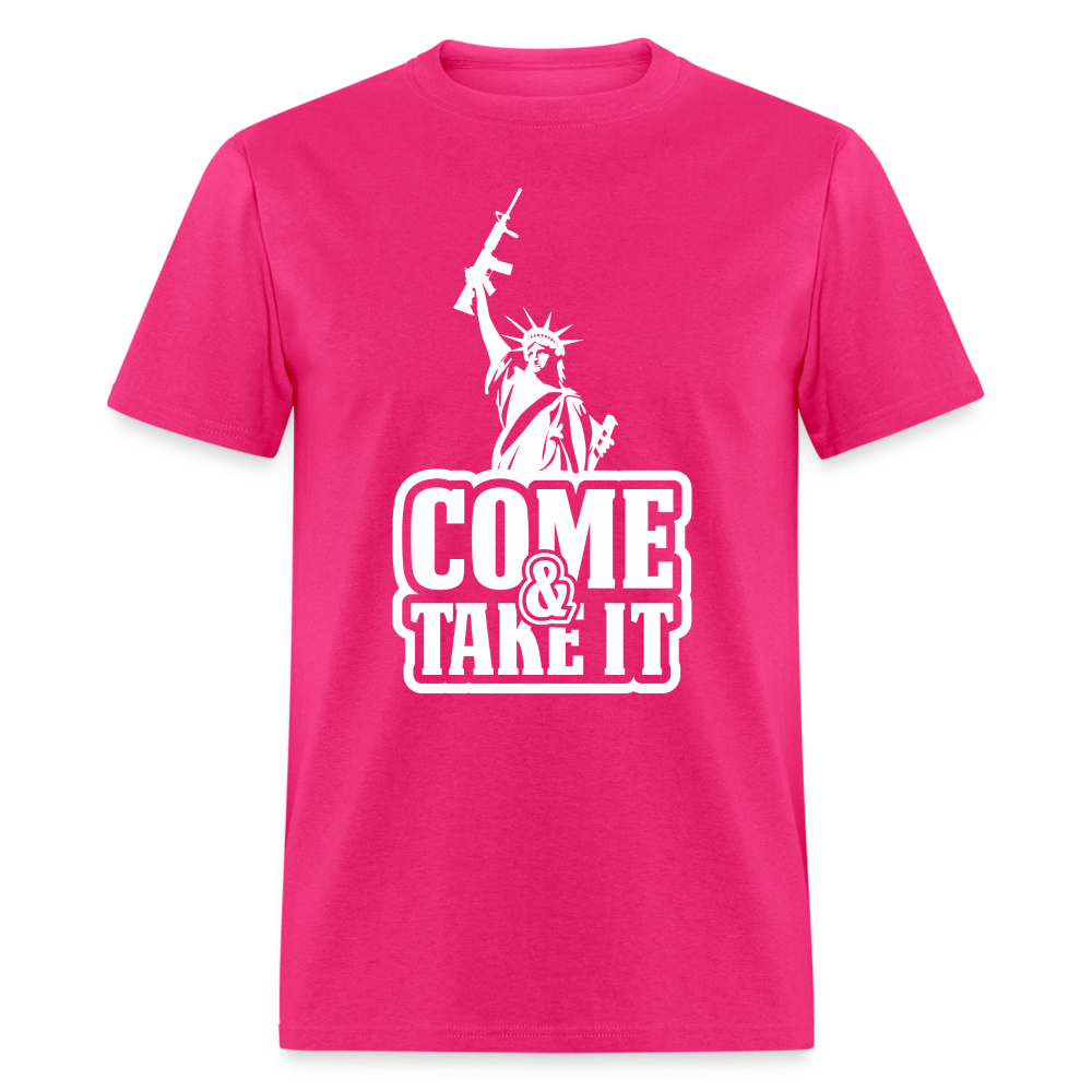 Come & Take It T-Shirt - (2nd Amendment Statute of Liberty) - fuchsia