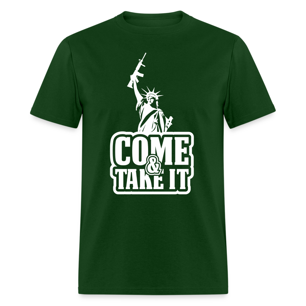 Come & Take It T-Shirt - (2nd Amendment Statute of Liberty) - forest green