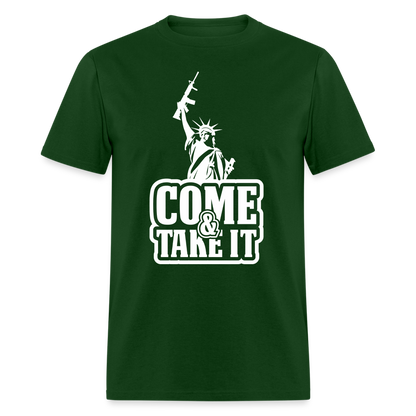 Come & Take It T-Shirt - (2nd Amendment Statute of Liberty) - forest green