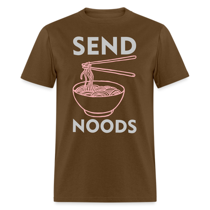 Send Noods T-Shirt (Noodles or Nudes) - brown