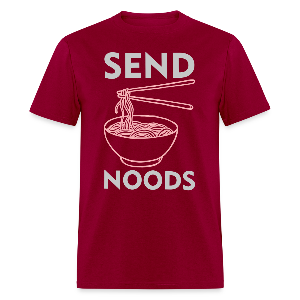 Send Noods T-Shirt (Noodles or Nudes) - dark red