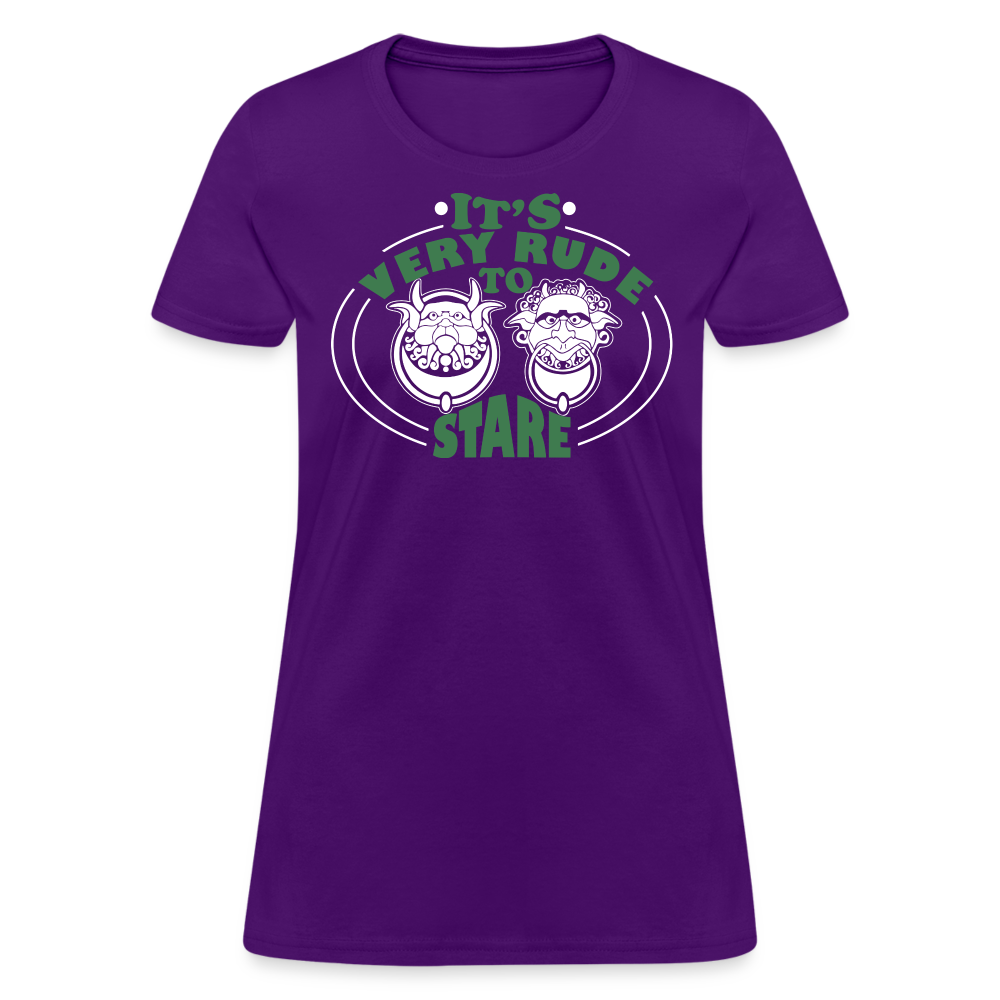 It's Very Rude To Stare Women's T-Shirt (Knockers) - purple