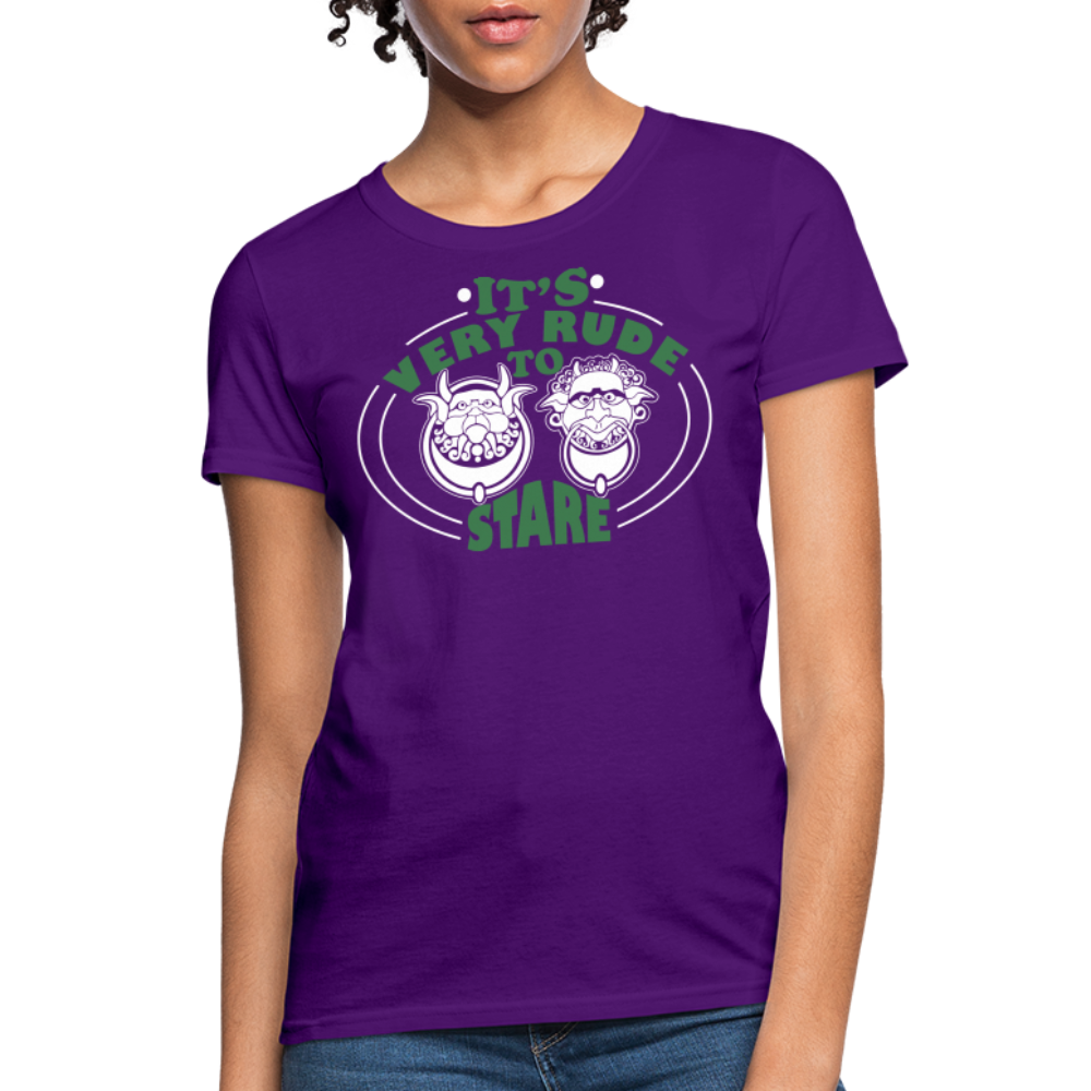It's Very Rude To Stare Women's T-Shirt (Knockers) - purple