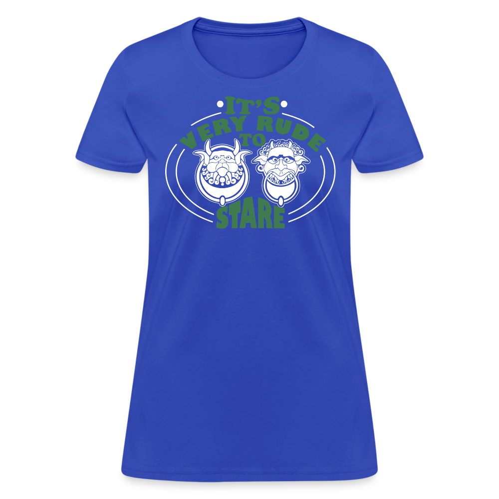 It's Very Rude To Stare Women's T-Shirt (Knockers) - royal blue
