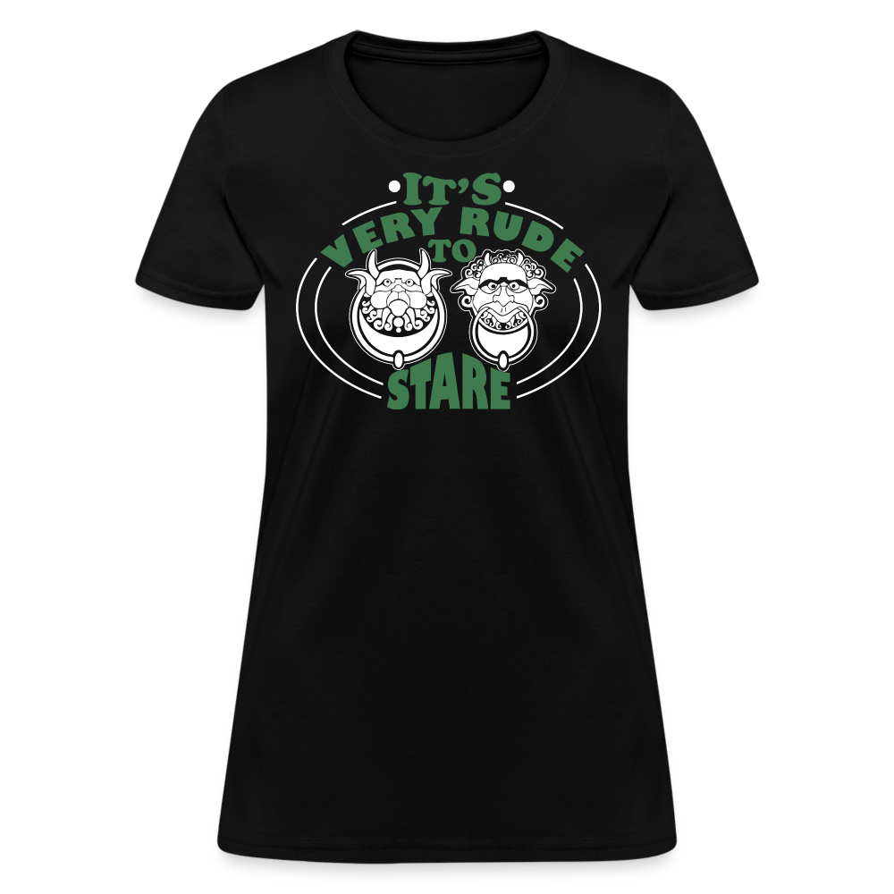 It's Very Rude To Stare Women's T-Shirt (Knockers) - black