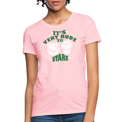 It's Very Rude To Stare Women's T-Shirt (Knockers) - pink