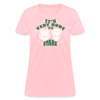 It's Very Rude To Stare Women's T-Shirt (Knockers) - pink