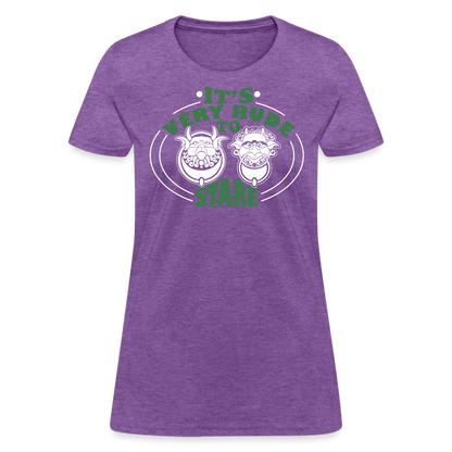 It's Very Rude To Stare Women's T-Shirt (Knockers) - purple heather