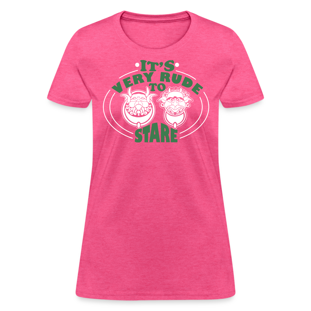 It's Very Rude To Stare Women's T-Shirt (Knockers) - heather pink