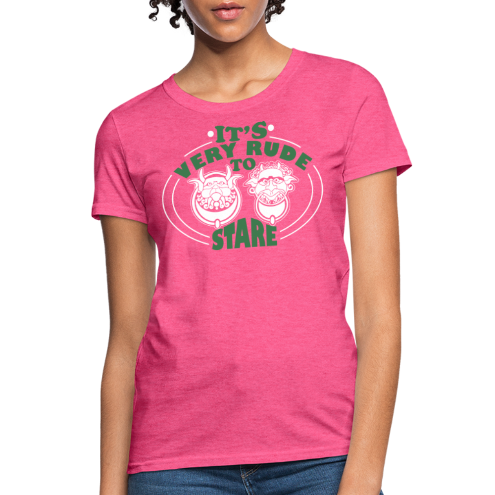 It's Very Rude To Stare Women's T-Shirt (Knockers) - heather pink