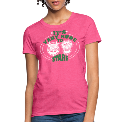 It's Very Rude To Stare Women's T-Shirt (Knockers) - heather pink