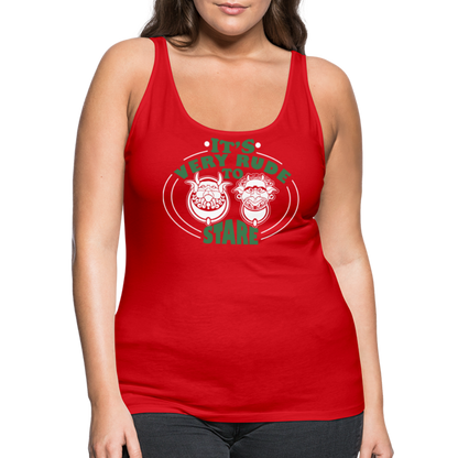 It's Very Rude To Stare Women’s Premium Tank Top (Knockers) - red