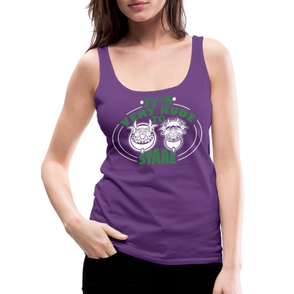 It's Very Rude To Stare Women’s Premium Tank Top (Knockers) - purple