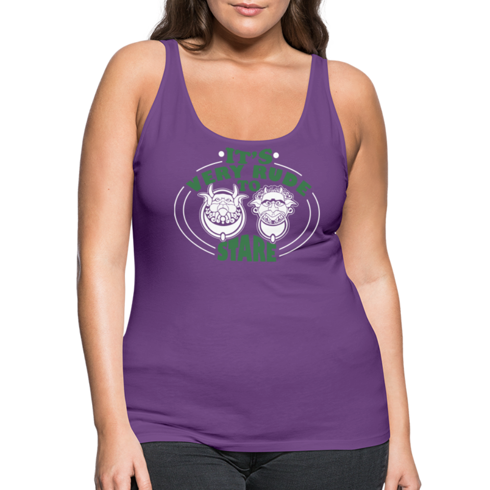 It's Very Rude To Stare Women’s Premium Tank Top (Knockers) - purple