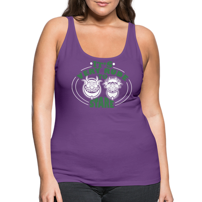 It's Very Rude To Stare Women’s Premium Tank Top (Knockers) - purple