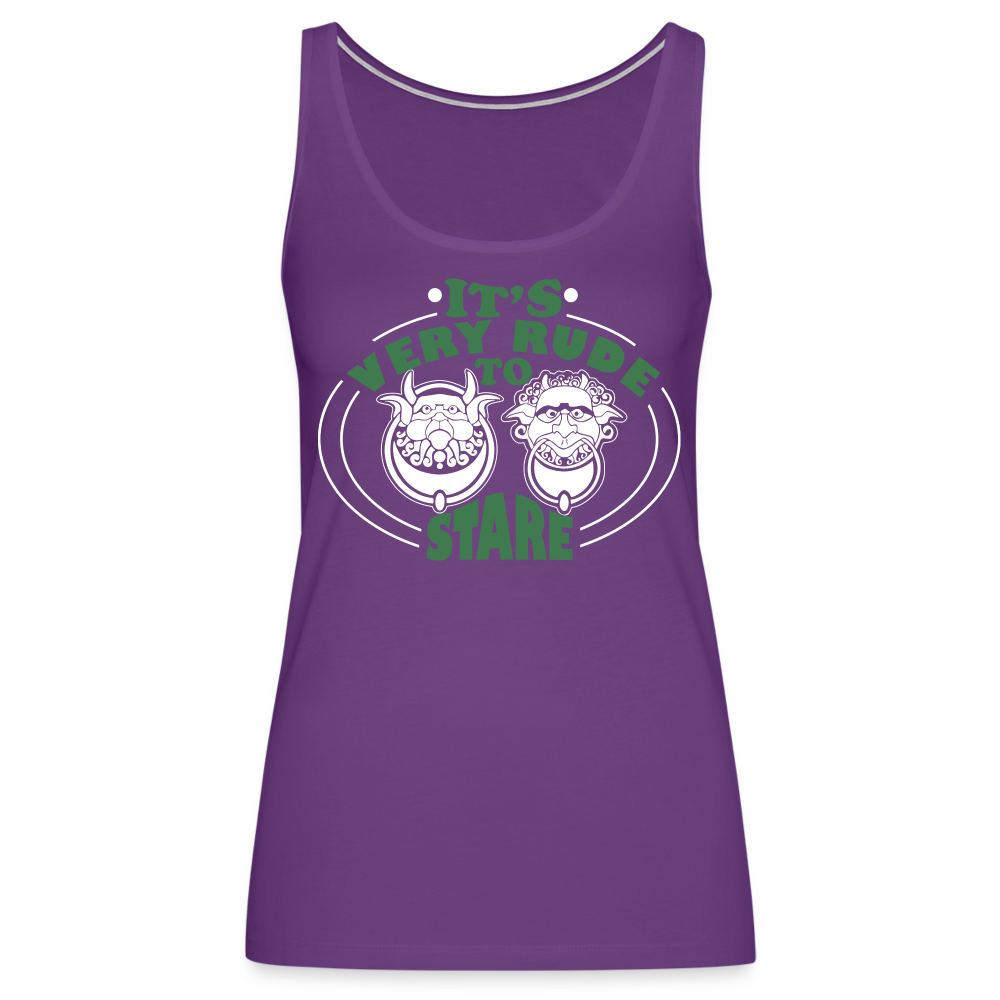 It's Very Rude To Stare Women’s Premium Tank Top (Knockers) - purple