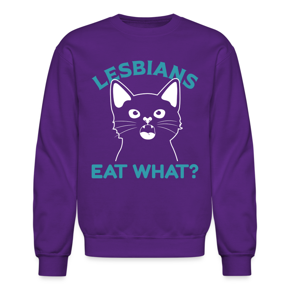 Lesbians Eat What Sweatshirt (Pussy Cat) - purple