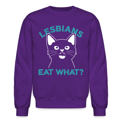 Lesbians Eat What Sweatshirt (Pussy Cat) - purple