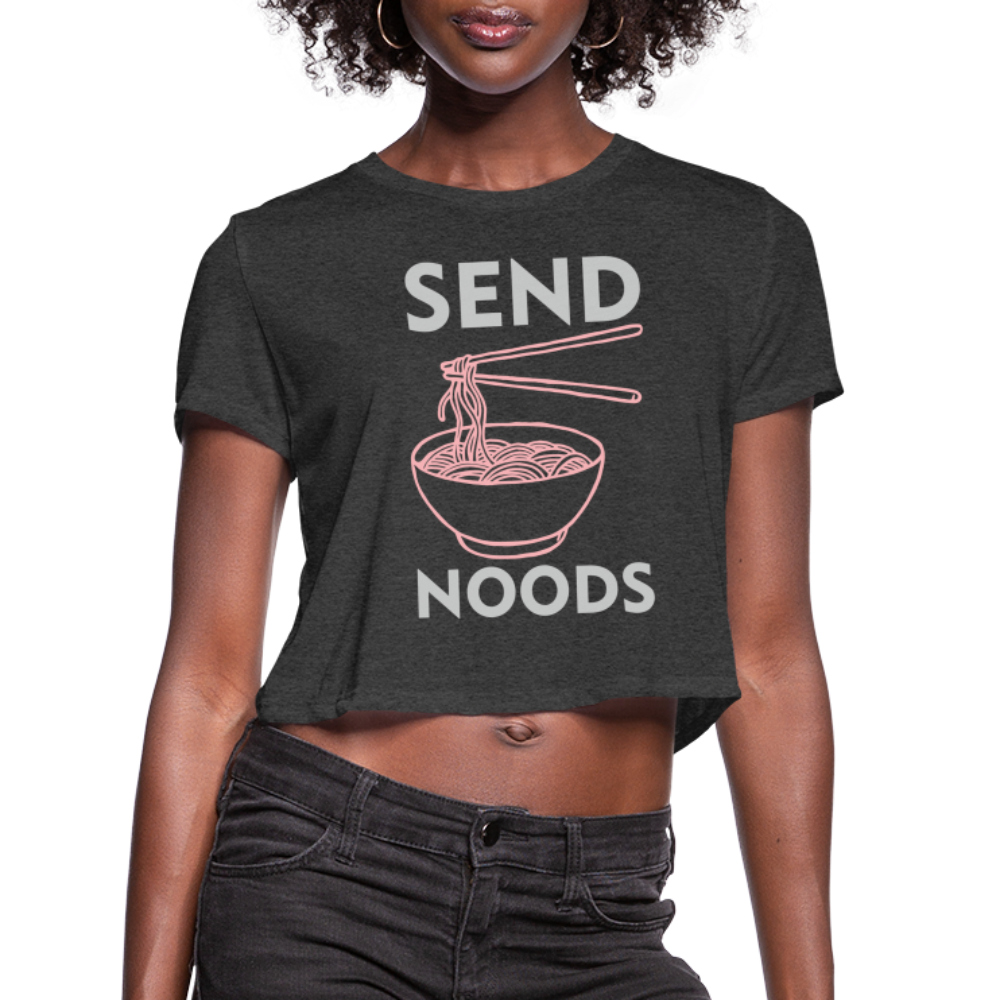 Send Noods Cropped Top T-Shirt - deep heather