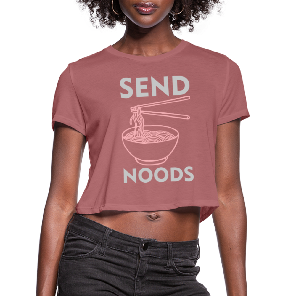 Send Noods Cropped Top T-Shirt - mauve