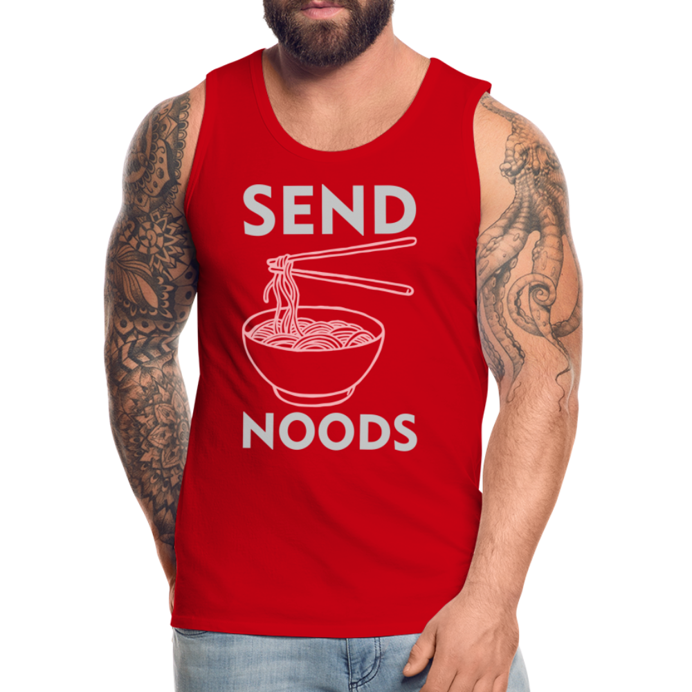 Send Noods Men’s Premium Tank Top (Send Nudes) - red