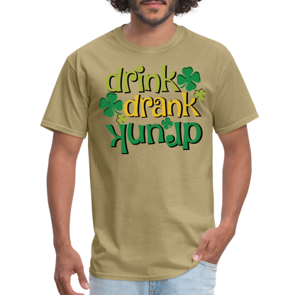 Drink Drank Drunk T-Shirt (St Patrick's) - khaki