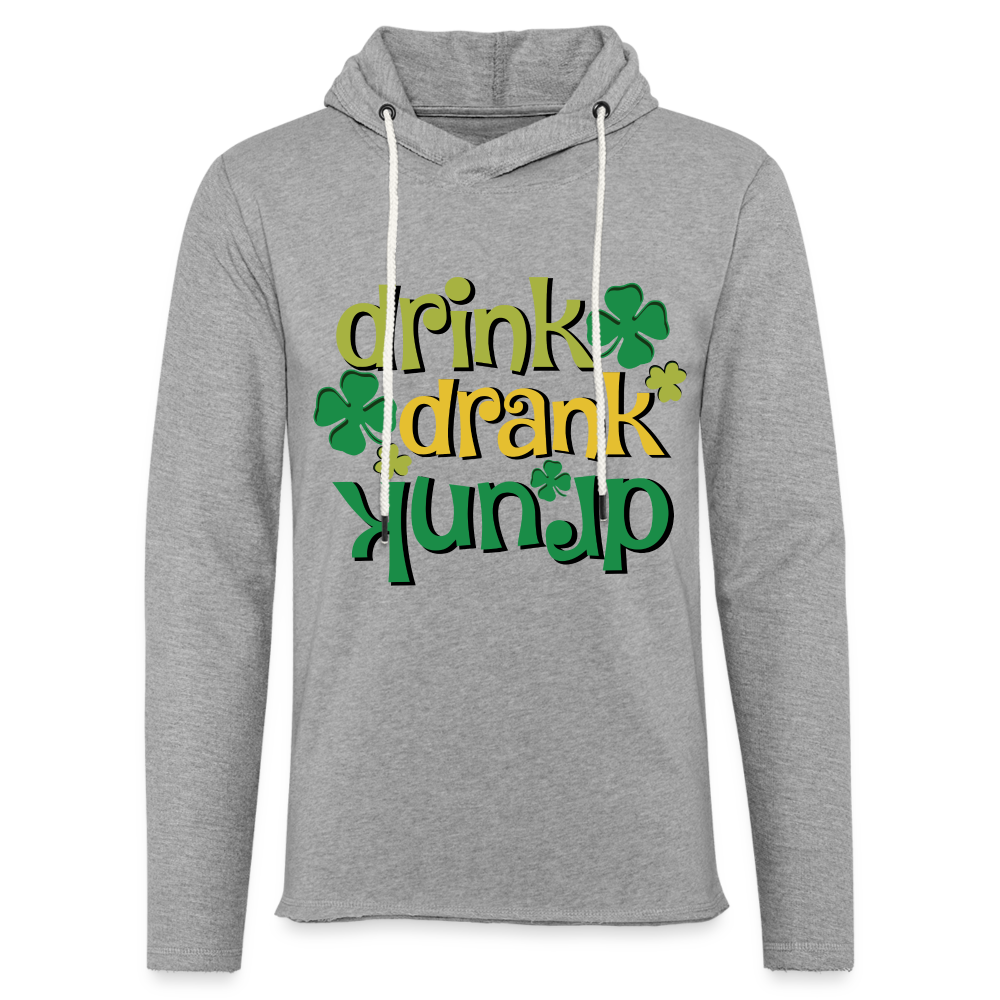 Drink Drank Drunk Lightweight Terry Hoodie (St Patrick's) - heather gray