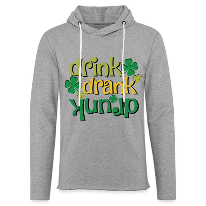 Drink Drank Drunk Lightweight Terry Hoodie (St Patrick's) - heather gray