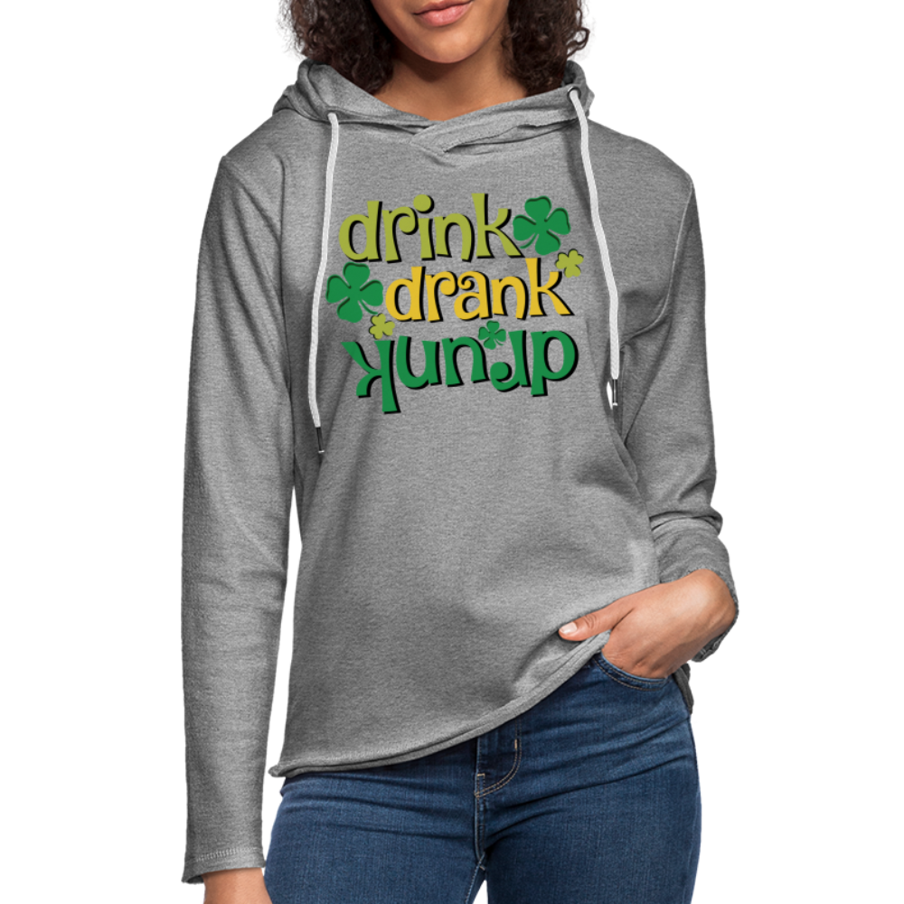 Drink Drank Drunk Lightweight Terry Hoodie (St Patrick's) - heather gray