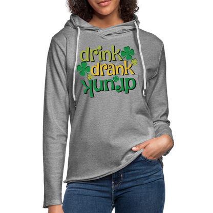 Drink Drank Drunk Lightweight Terry Hoodie (St Patrick's) - heather gray
