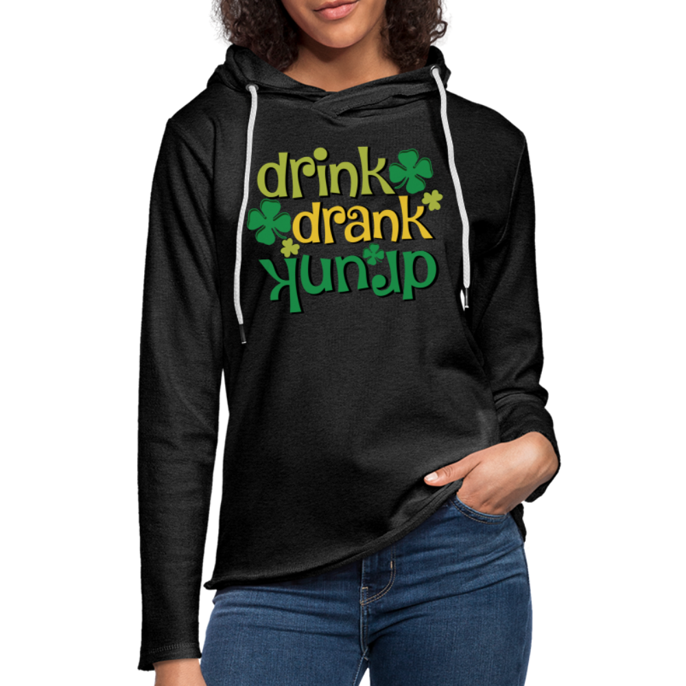 Drink Drank Drunk Lightweight Terry Hoodie (St Patrick's) - charcoal grey