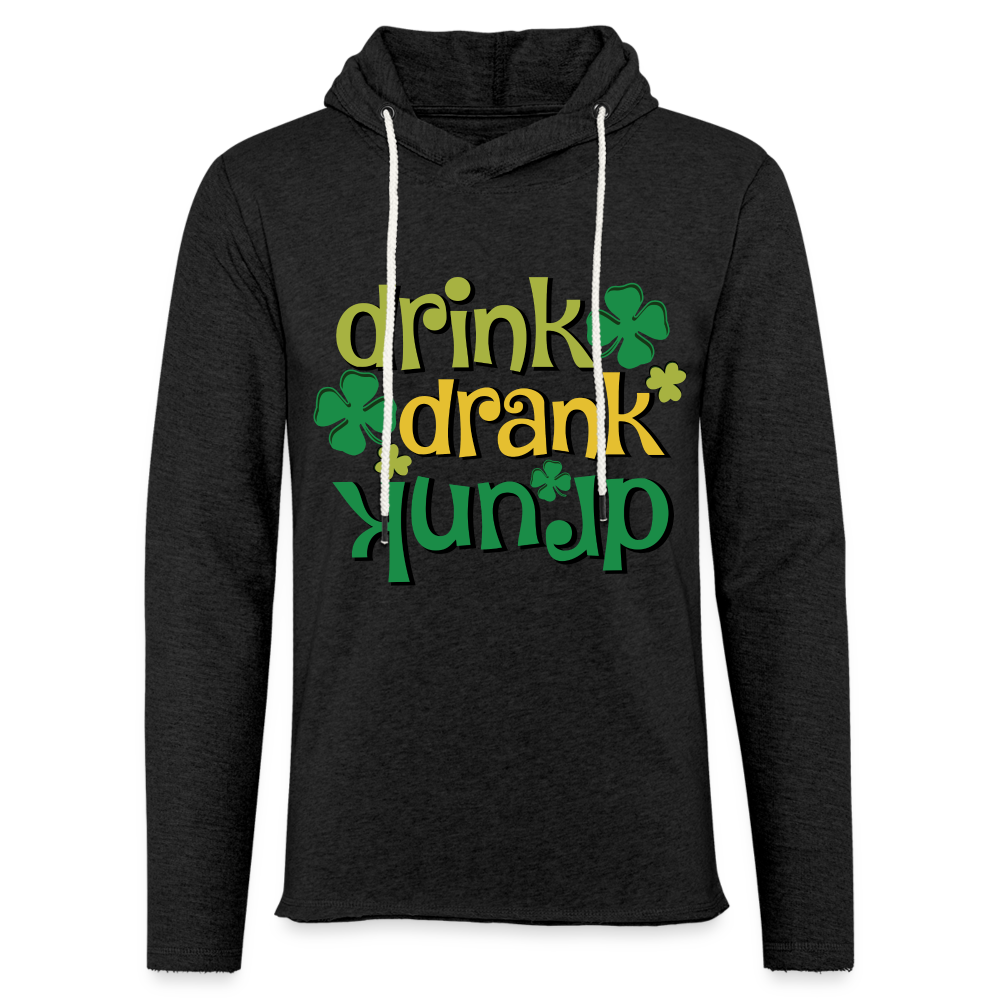 Drink Drank Drunk Lightweight Terry Hoodie (St Patrick's) - charcoal grey