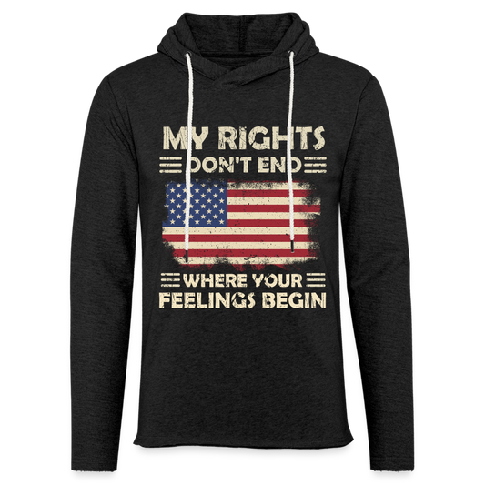 My Rights Don't End Where Your Feelings Begin Lightweight Terry Hoodie - charcoal grey