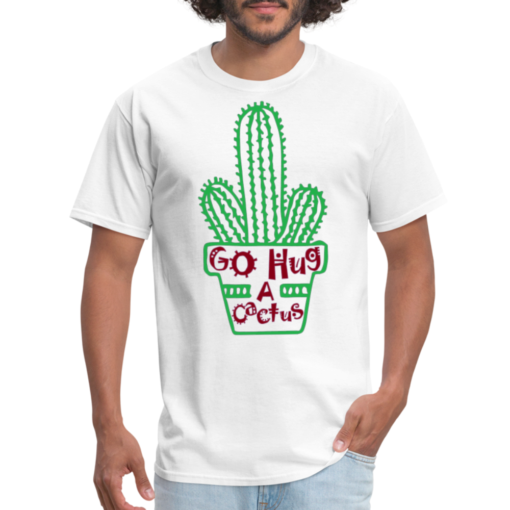 Go Hug A Cactus T-Shirt - white