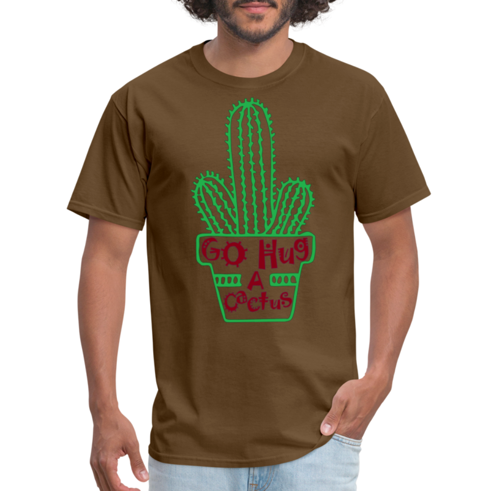 Go Hug A Cactus T-Shirt - brown
